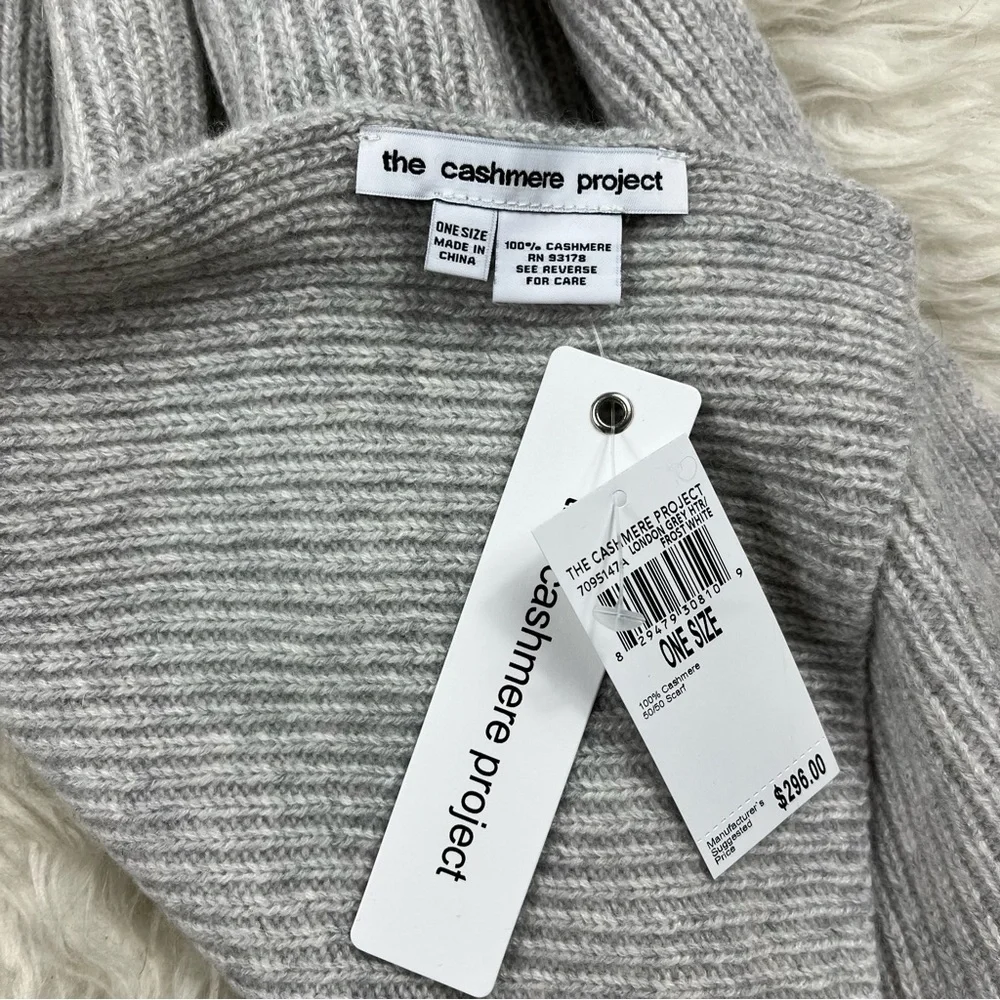 The Cashmere Project colorblock ribbed scarf 100% cashmere - Picture 5 of 5